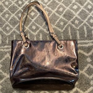 Michael Koran Gold Metallic Tote Purse